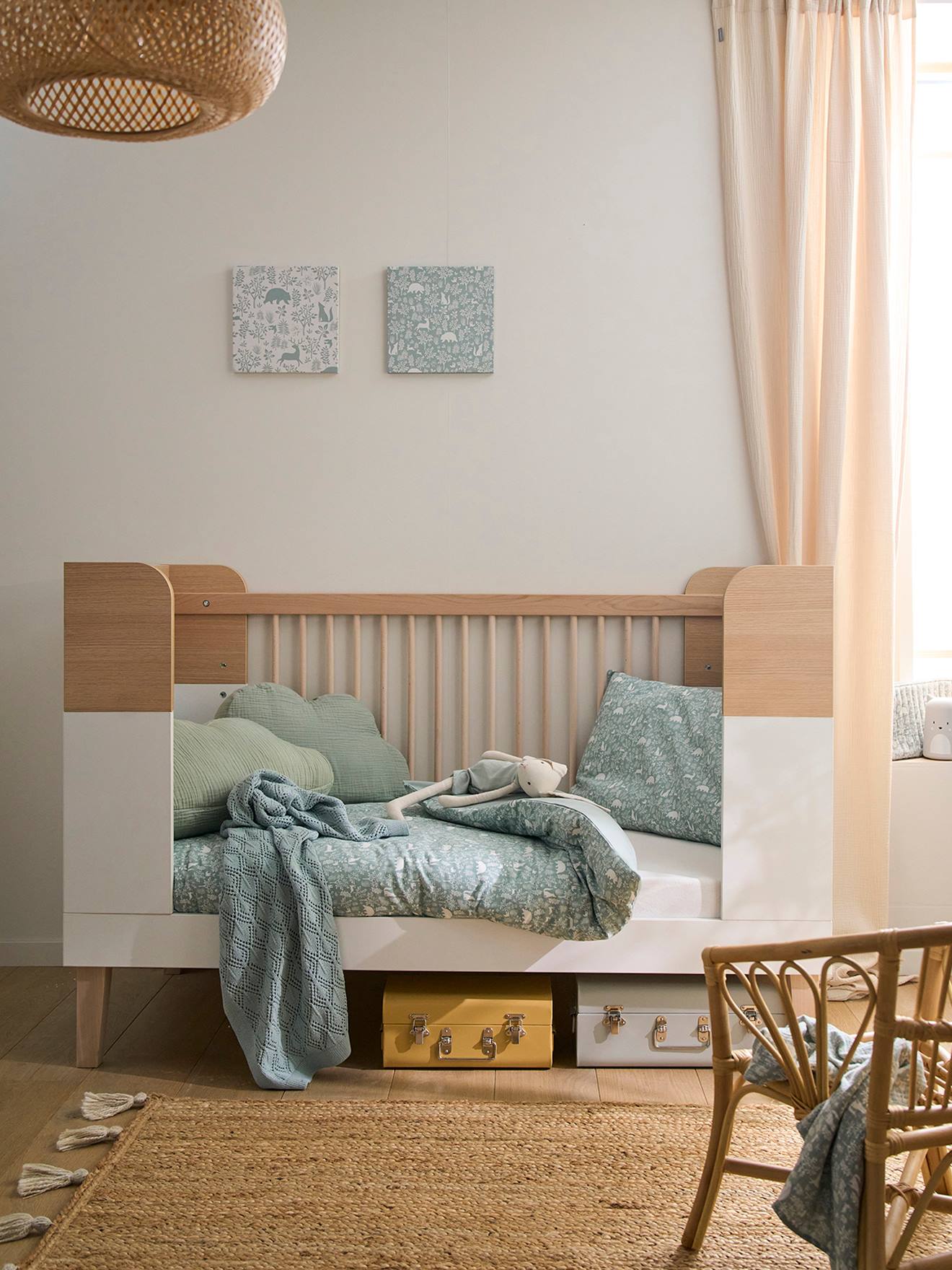 Evolving Babybed 70x140cm LIGNE MOKA wit/hout
