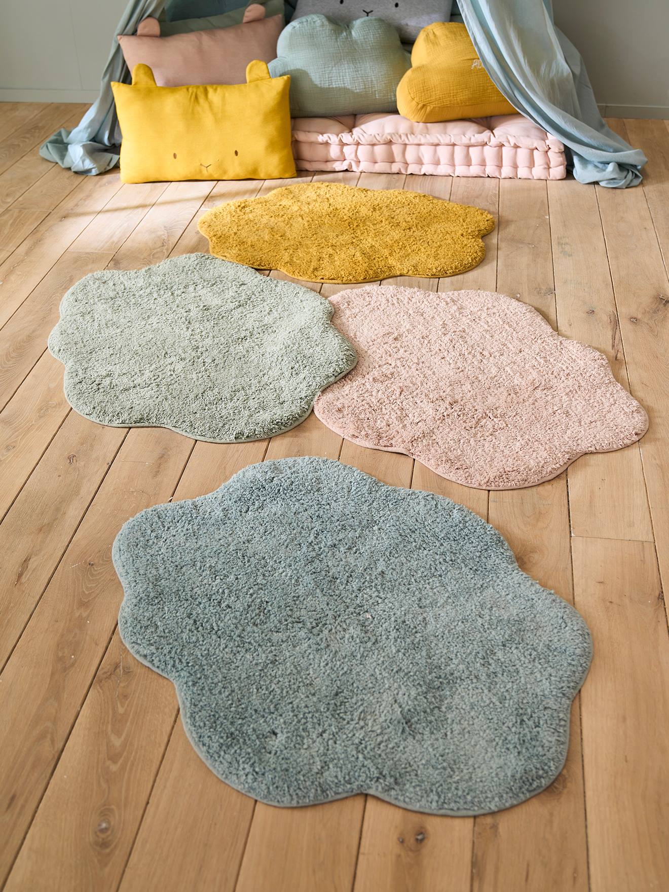 Badstof mat voor babykamer roze (poederkleur)