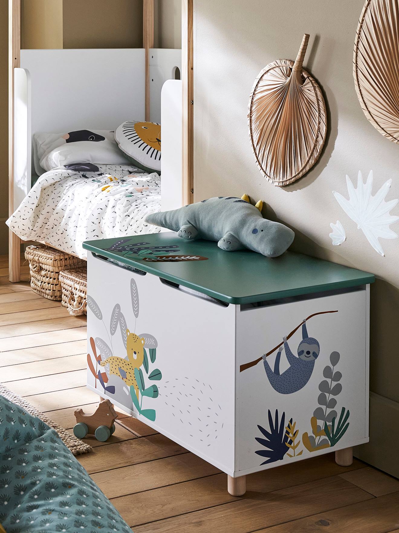 Speelgoedkoffer Jungle wit / groen