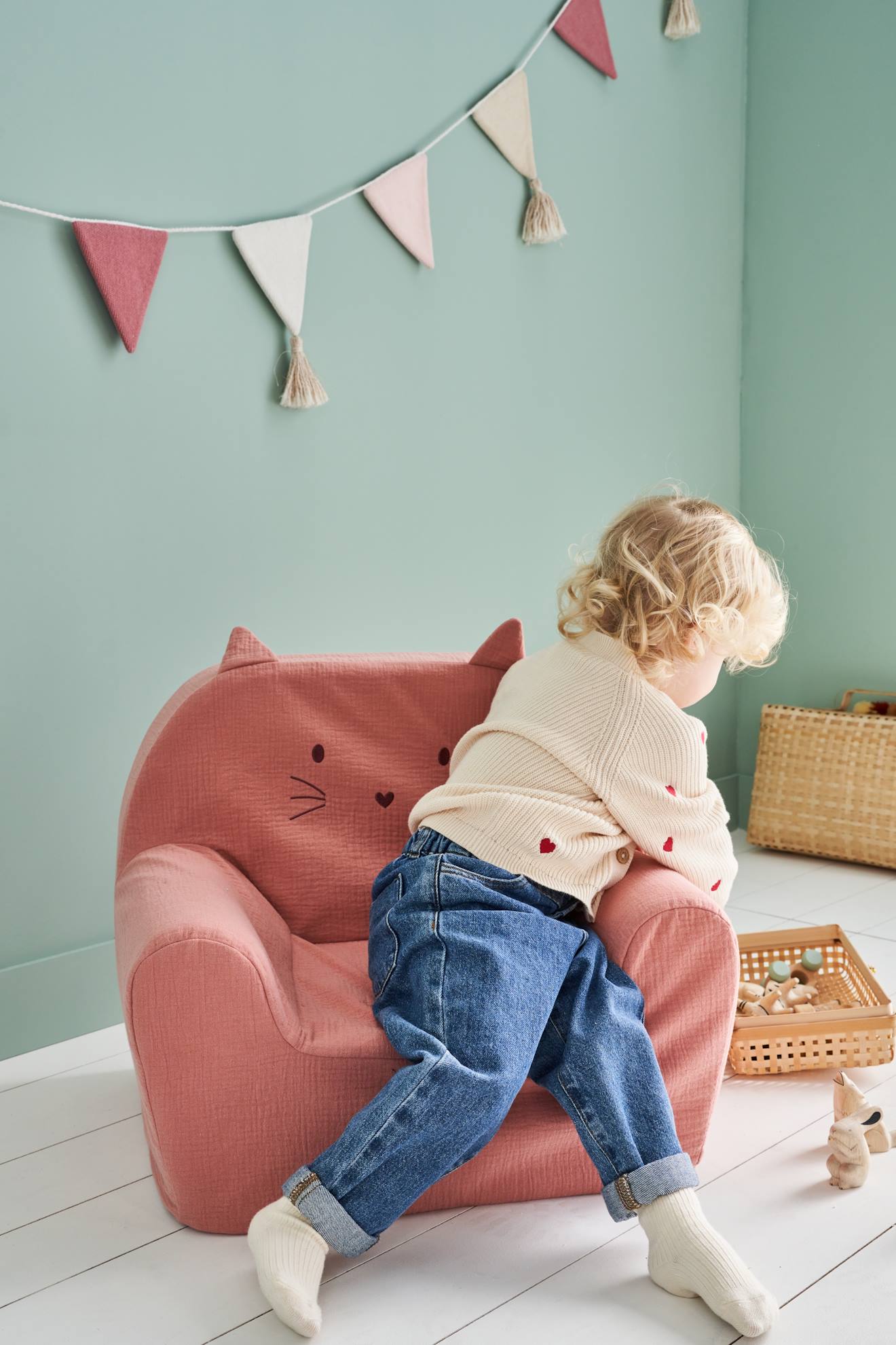 Fauteuil van personaliseerbaar schuim Kat oudroze