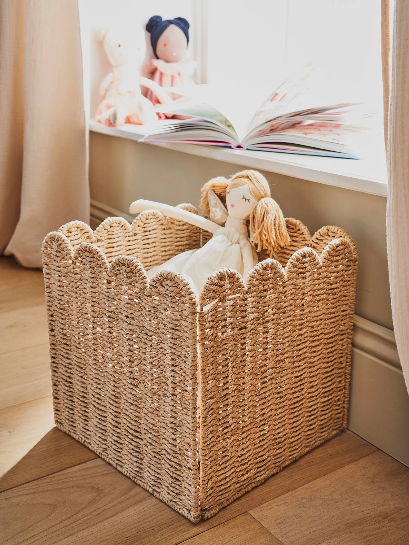 Opbergbak van gevlochten touw FESTON beige
