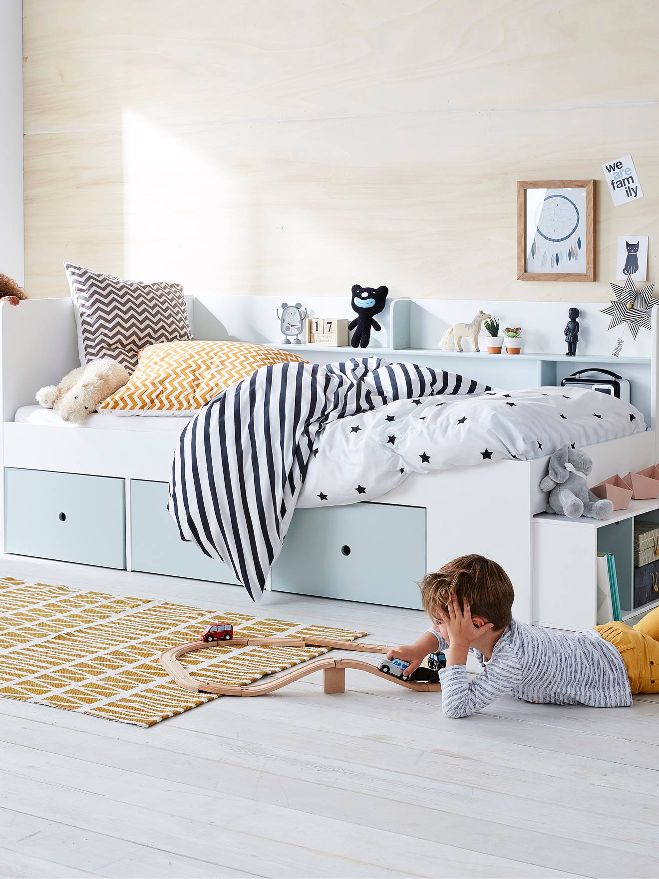 Kinderbed met opbergruimte BASEO grijsblauw