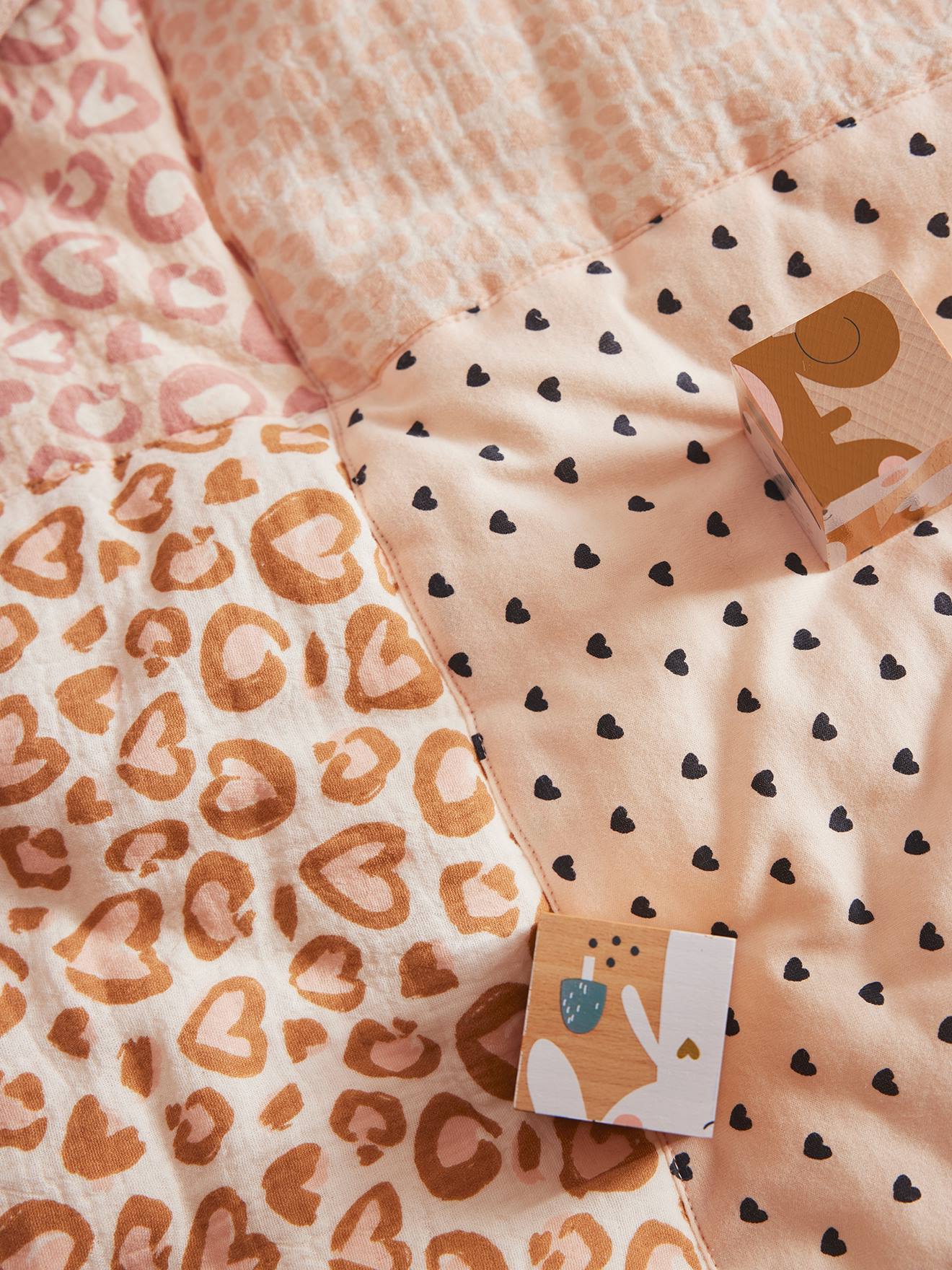 Vloermat patchwork / parkbodem LOVELY LEO roze, bedrukt