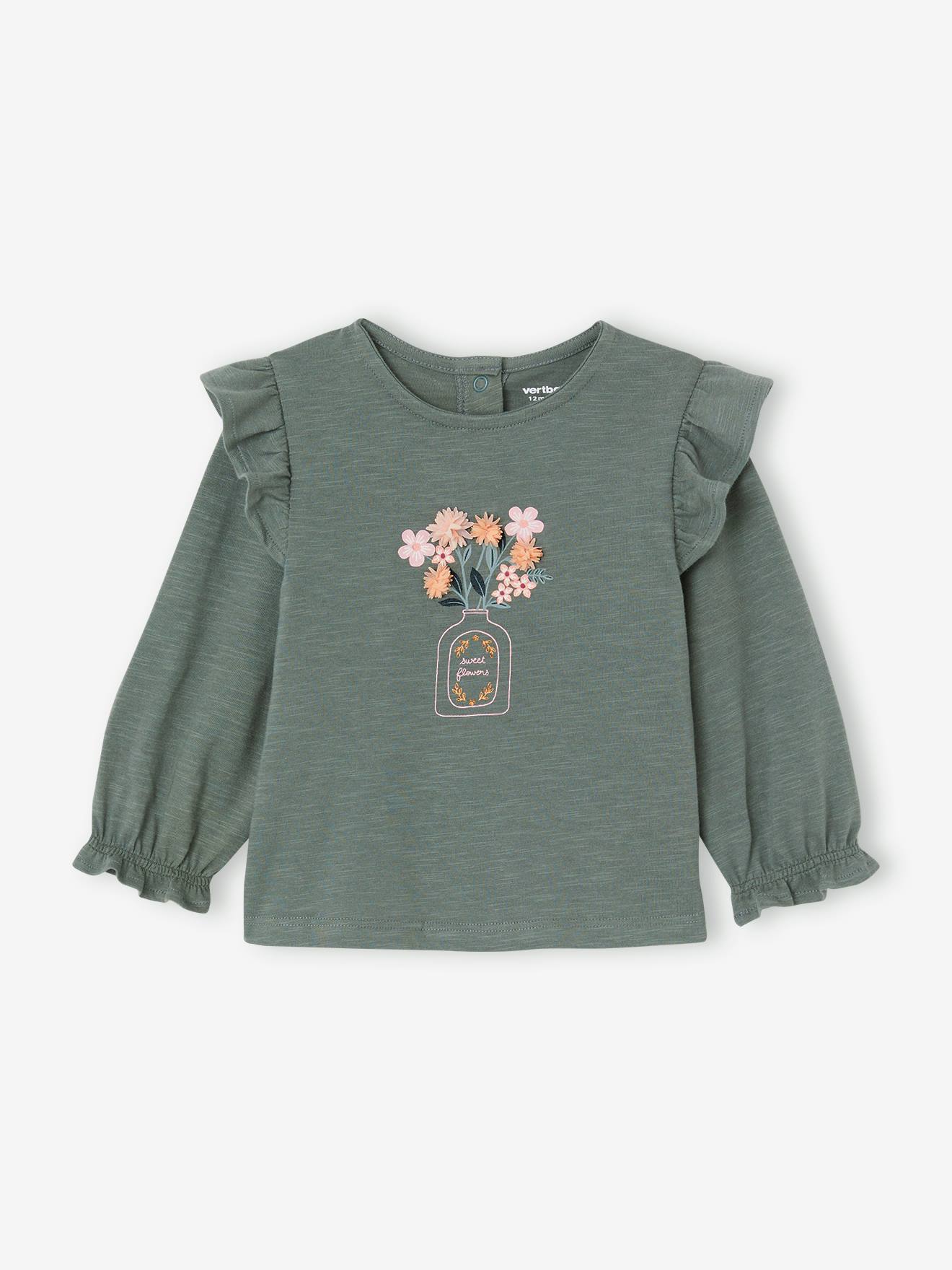 T-shirt met ruches voor baby's groen