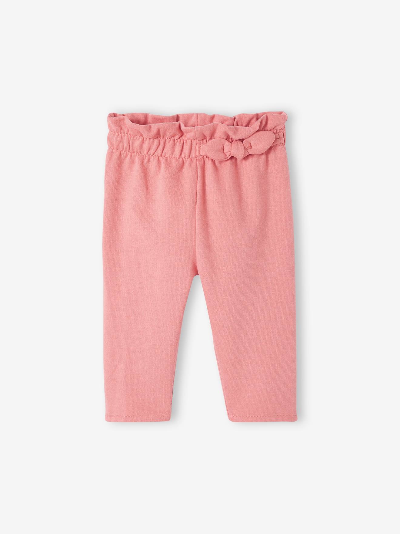 Molton babybroek met elastische taille rozenhout