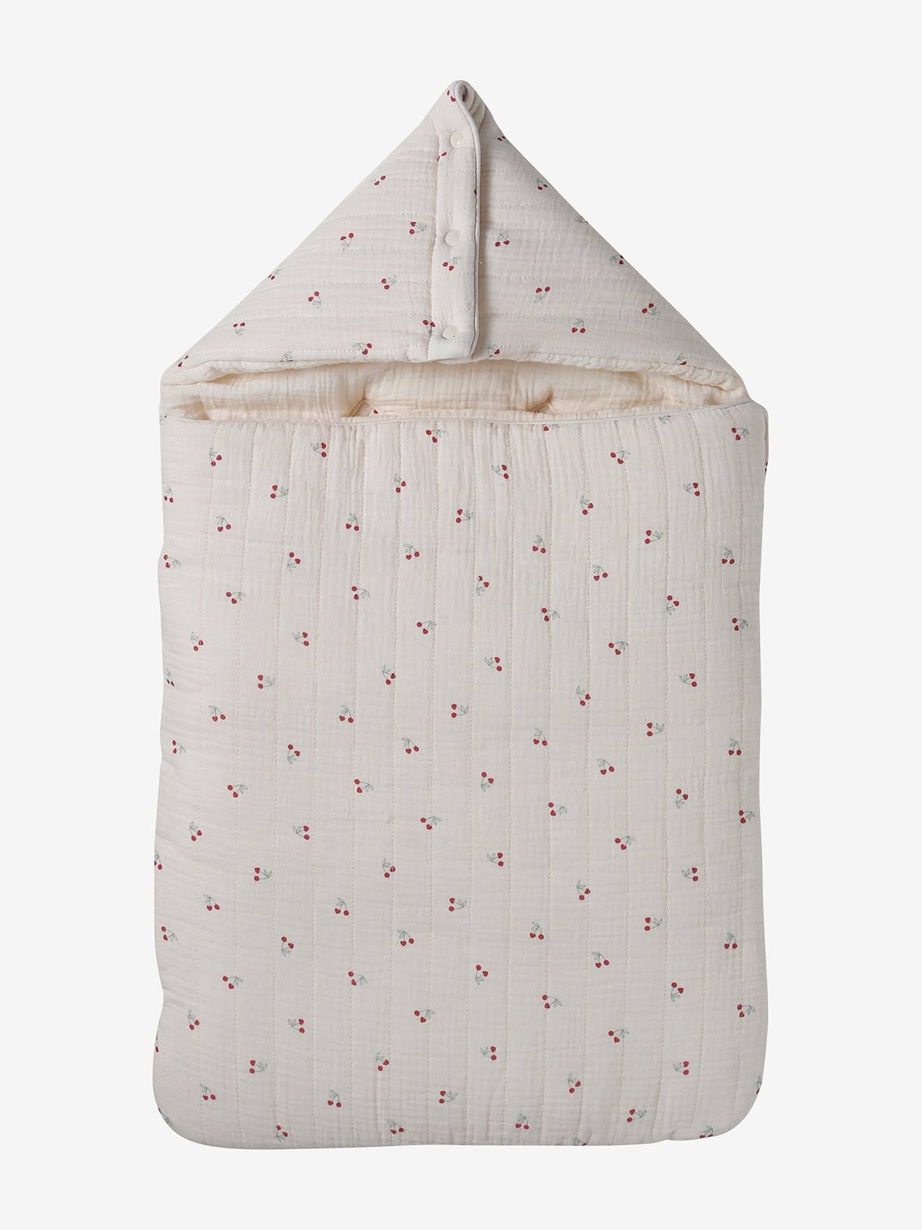 Engelennest PETIT DINO van hydrofiel doek beige, bedrukt