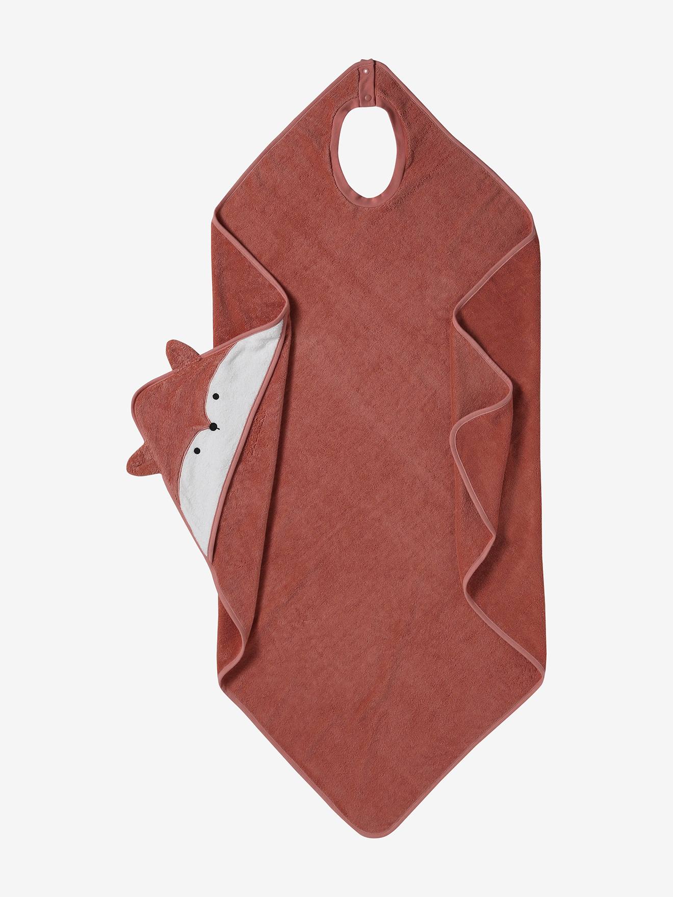 Badcape ouder/baby terracotta
