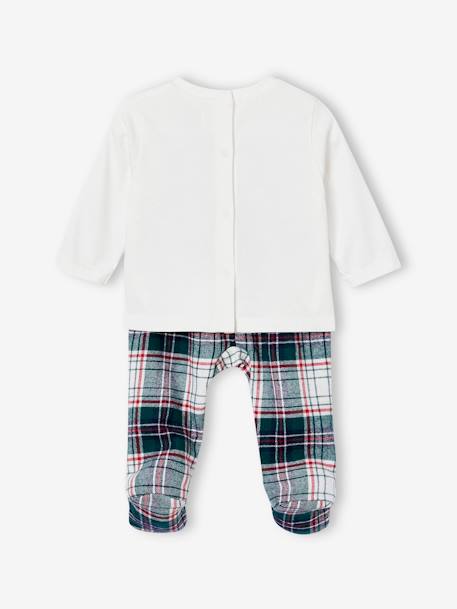 2-delige kerstpyjama voor baby's 'Santy Club' familie-capsulecollectie ecru - vertbaudet enfant 