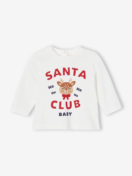 2-delige kerstpyjama voor baby's 'Santy Club' familie-capsulecollectie ecru - vertbaudet enfant 