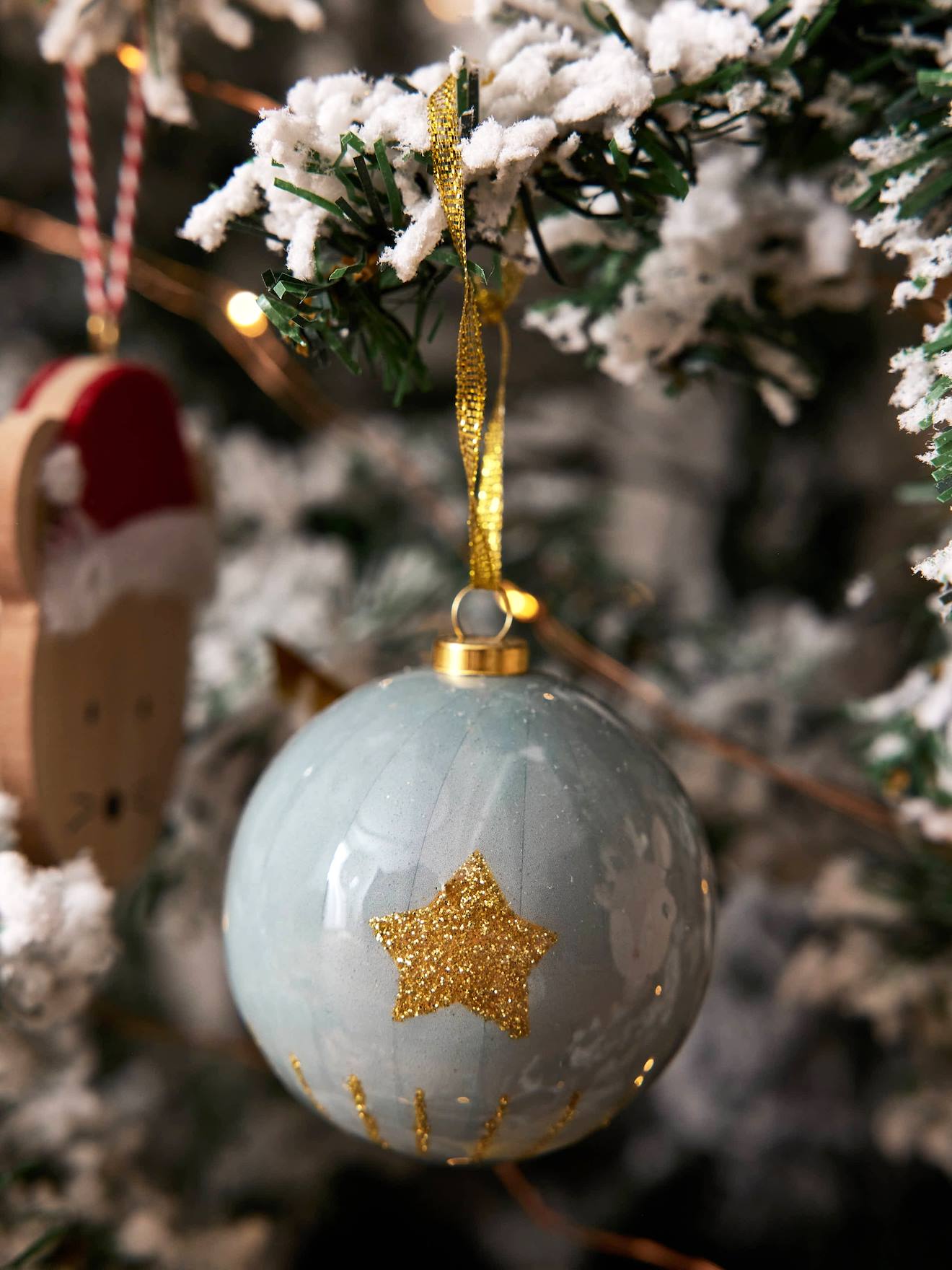 Set van 6 Scandinavische kerstballen groen