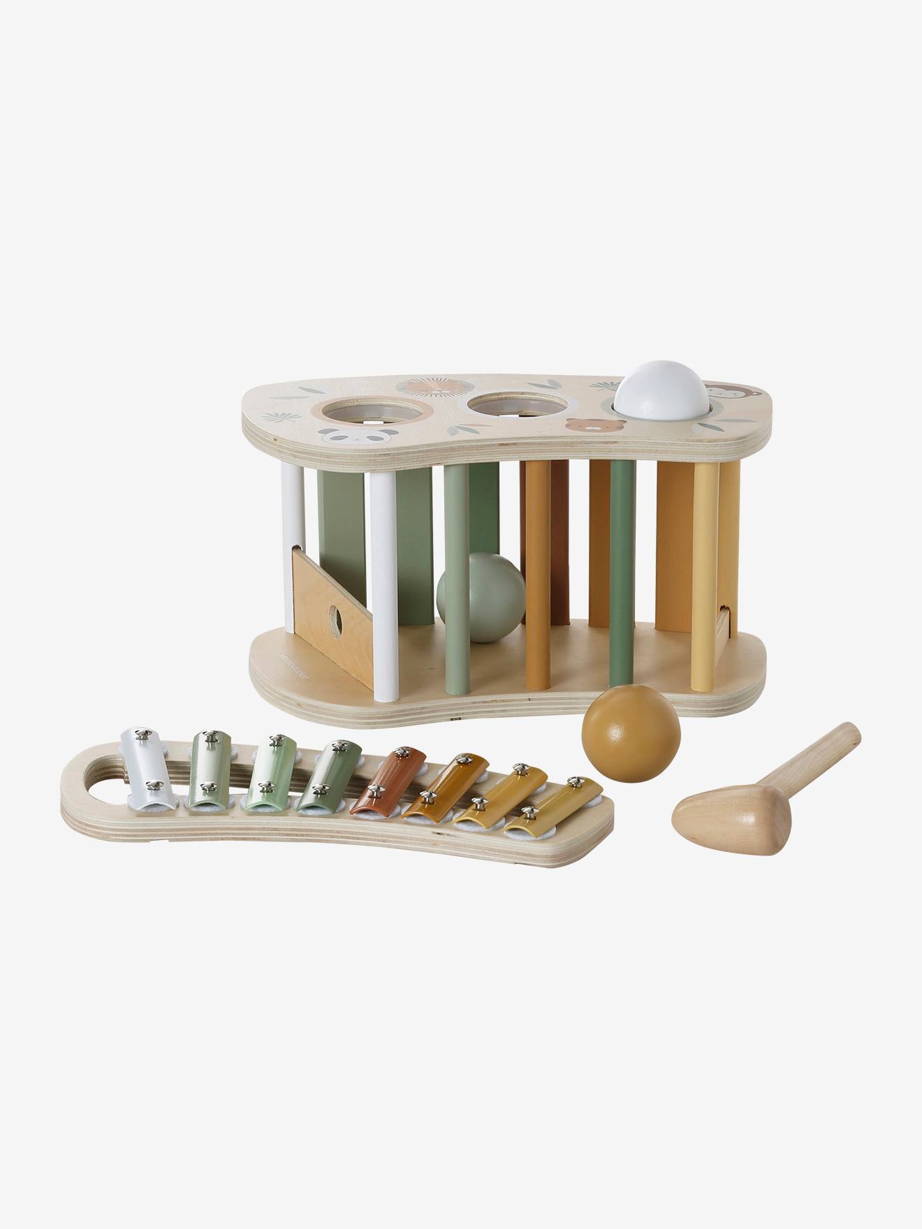 2-in-1 tap tap xylofoon van hout geel