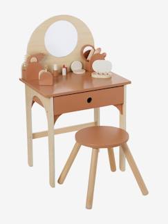 Speelgoed-Kaptafel + krukje met accessoires in FSC®-hout