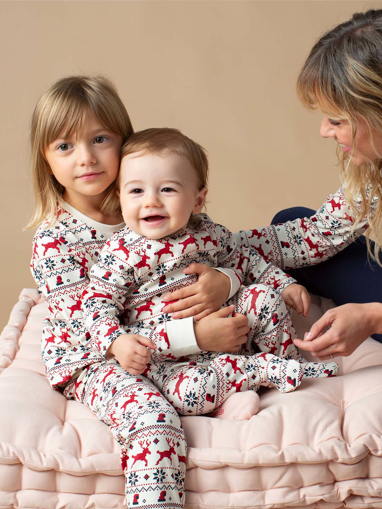 Slaappakje voor baby's in thema kerst capsulecollectie ENVIE DE FRAISE rood