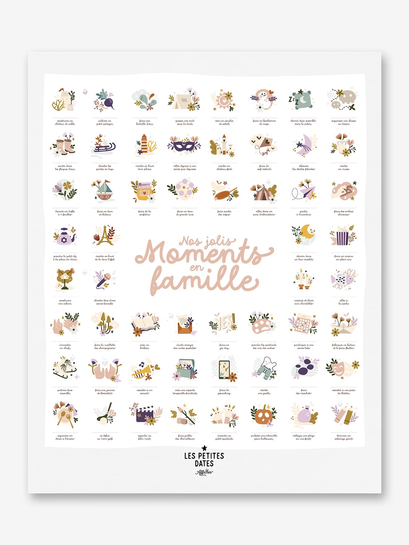 Poster 'Onze mooie familiemomenten' - NOS PETITES DATES beige