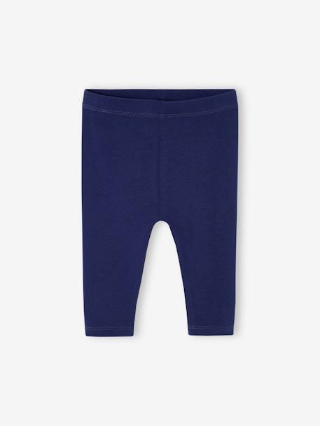 Set van 2 basic babyleggings marineblauw+saliegroen - vertbaudet enfant 