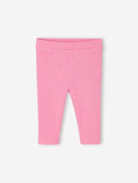 Basic geribde babylegging gemêleerd beige+snoepjesroze - vertbaudet enfant 