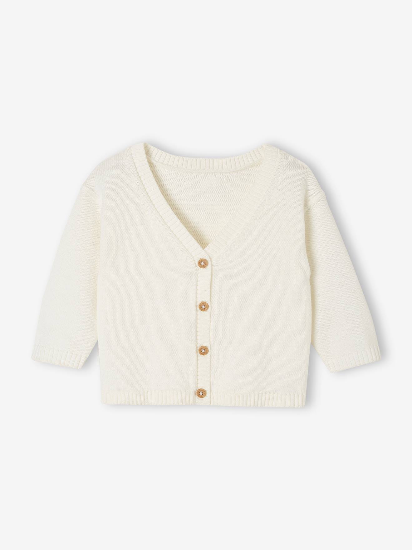 Cardigan voor jongens in fijn breiwerk wit