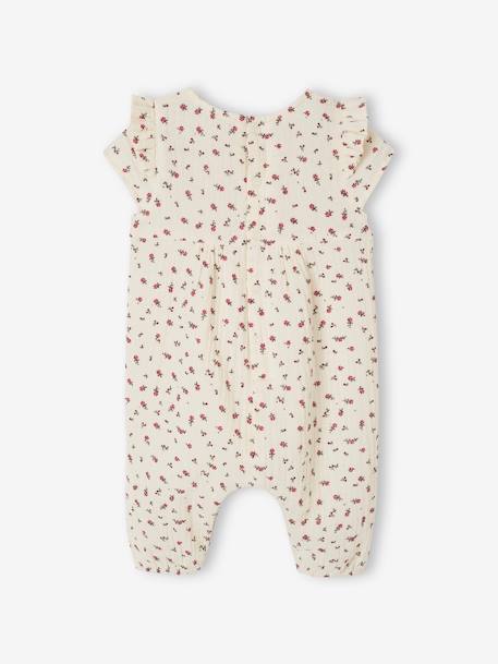 Babypakje van katoengaas ecru+lichtroze+saliegroen - vertbaudet enfant 
