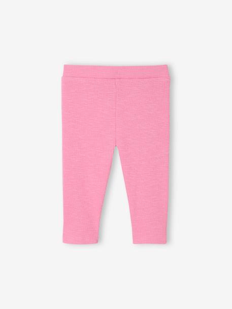 Basic geribde babylegging gemêleerd beige+snoepjesroze - vertbaudet enfant 