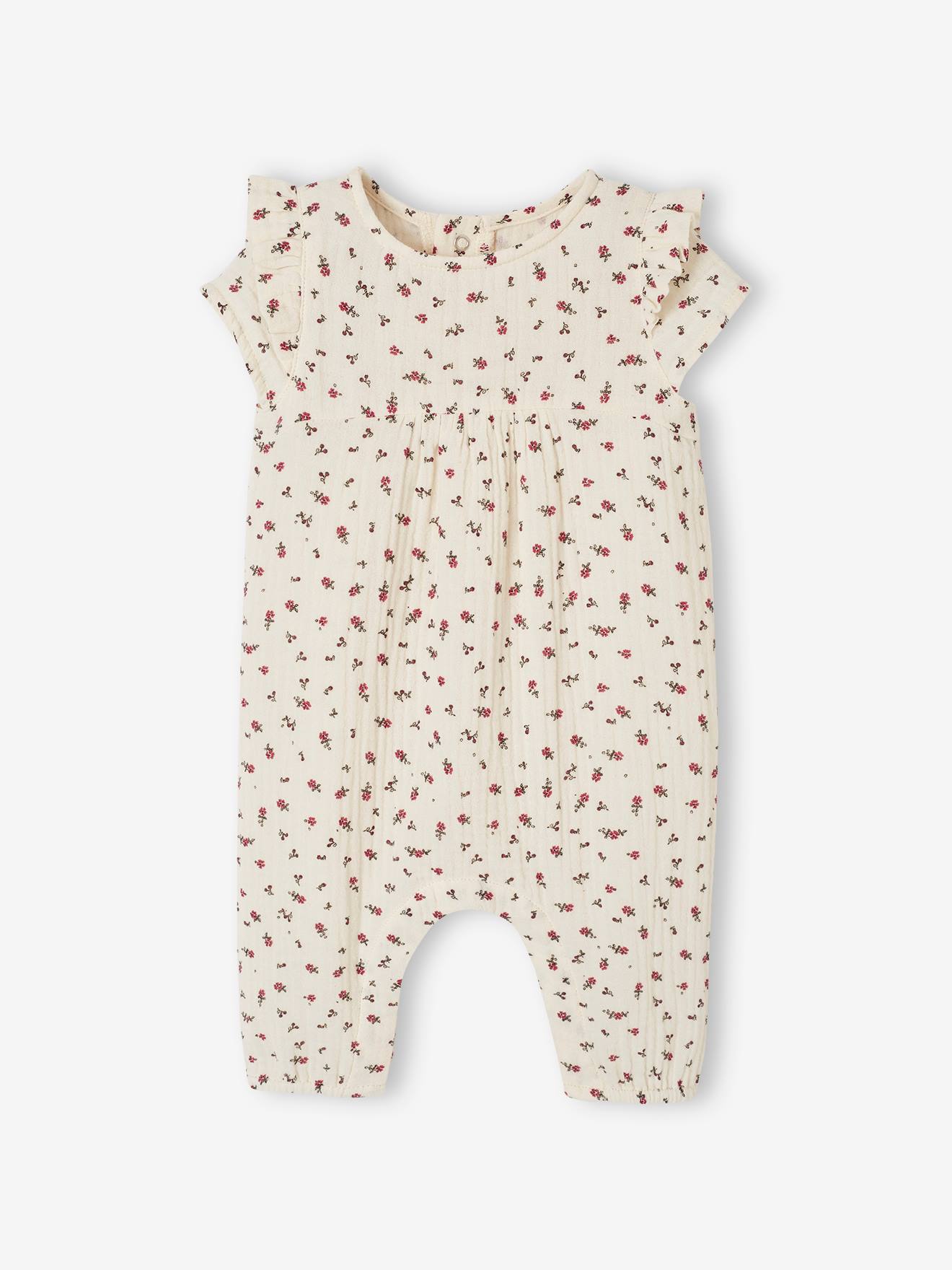 Babypakje van katoengaas ecru