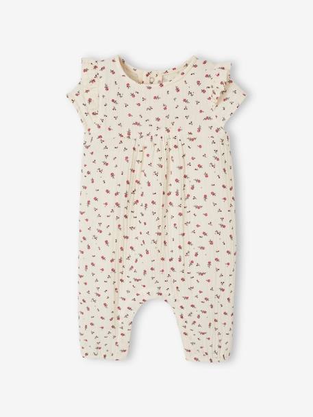 Babypakje van katoengaas ecru+lichtroze+saliegroen - vertbaudet enfant 