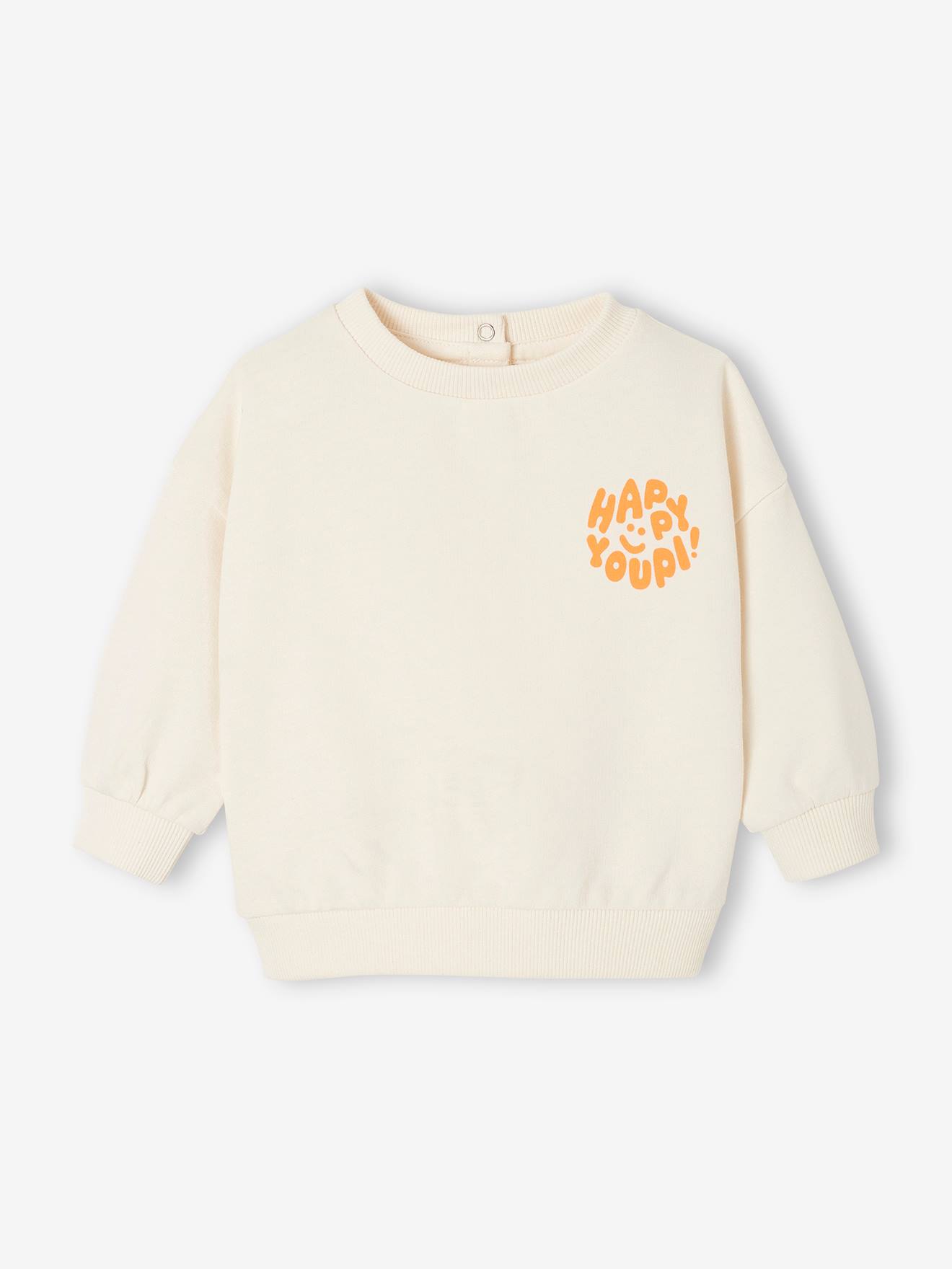 Babysweater met ronde kraag Basics ecru