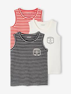 Jongens-Ondergoed-T-shirt-Set van 3 marinekleurige tanktops voor jongens