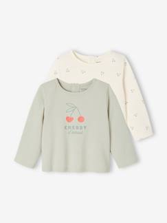Baby-T-shirt, souspull-Set van 2 Basics babyshirts met lange mouwen