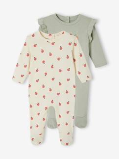 Baby-Pyjama, surpyjama-Set van 2 slaappakjes appels