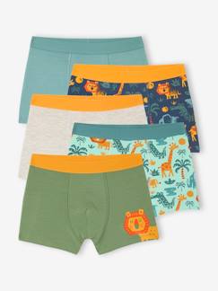 Jongens-Ondergoed-Slipje, boxershort-Set van 5 stretch boxershorts voor jongens Jungle