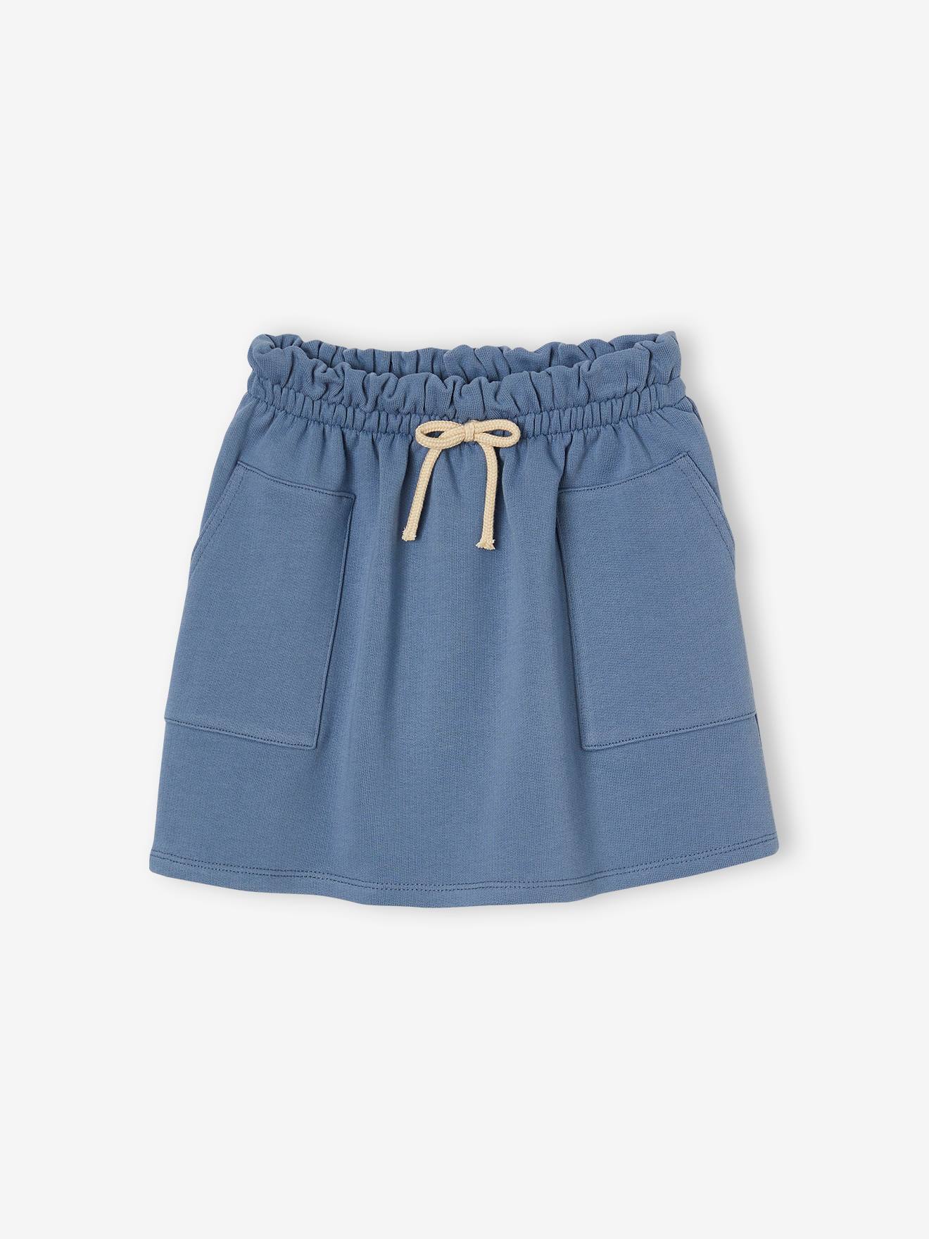Fleece rok voor meisjes chambrayblauw
