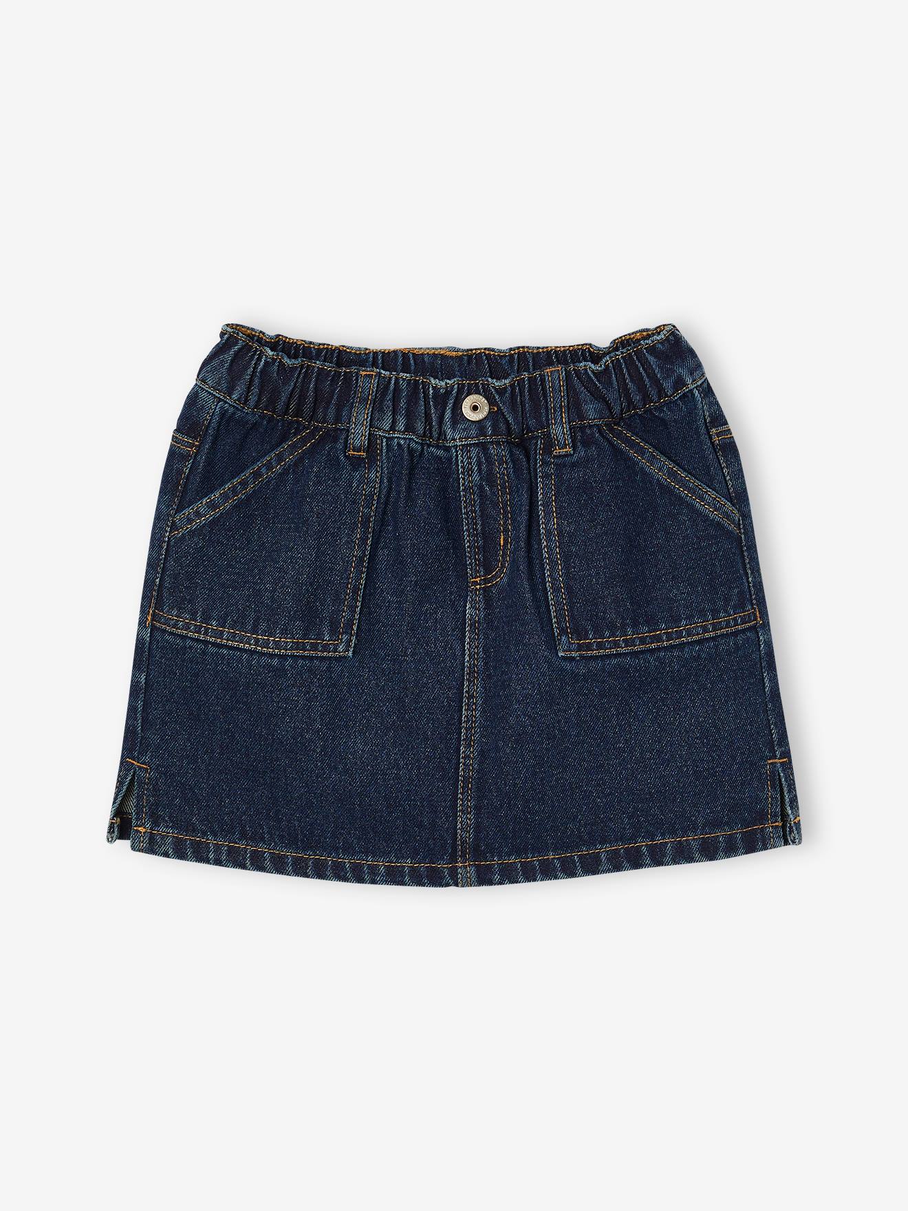 Jeans meisjesrok van Basics ongewassen denim