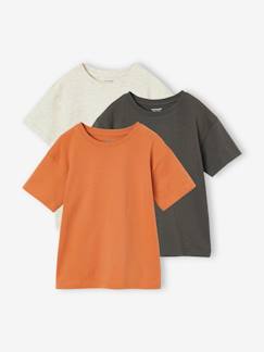 Jongens-T-shirt, poloshirt, souspull-T-shirt-Set van 3 effen Basics jongensshirts