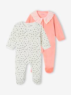 Baby-Pyjama, surpyjama-Set van 2 fluwelen slaappakjes