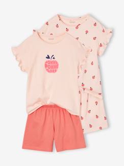 Meisje-Pyjama, surpyjama-Set van 2 pyjamabroeken met appels voor meisjes