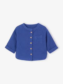 Baby-Overhemd, blouse-Personaliseerbare overhemd met maokraag voor jongens van katoengaas