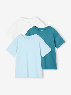 Jongens-T-shirt, poloshirt, souspull-T-shirt-Set van 3 effen Basics jongensshirts