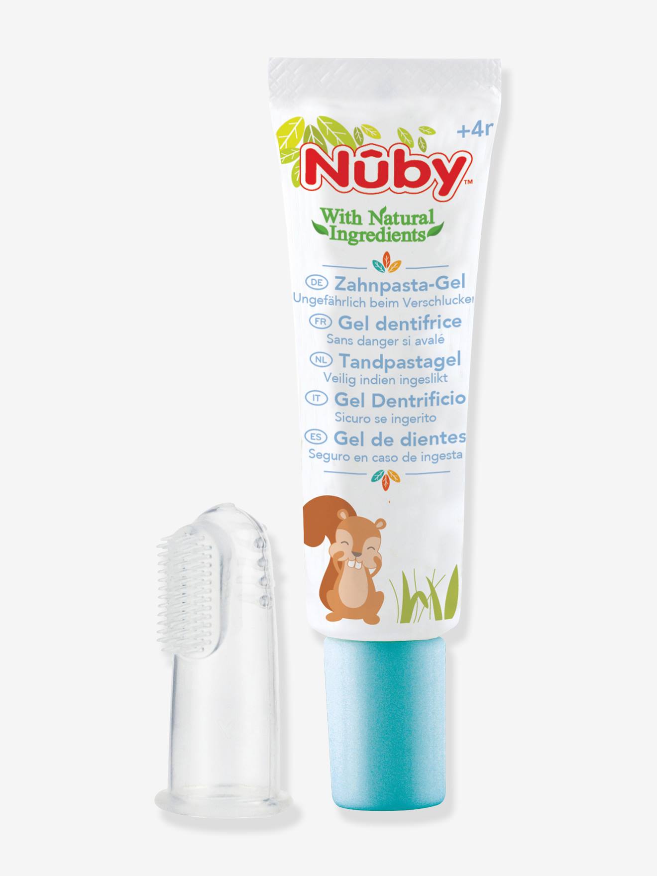 Reinigingsgel tandvlees tanden + masserende vinger NUBY blauw afbeelding