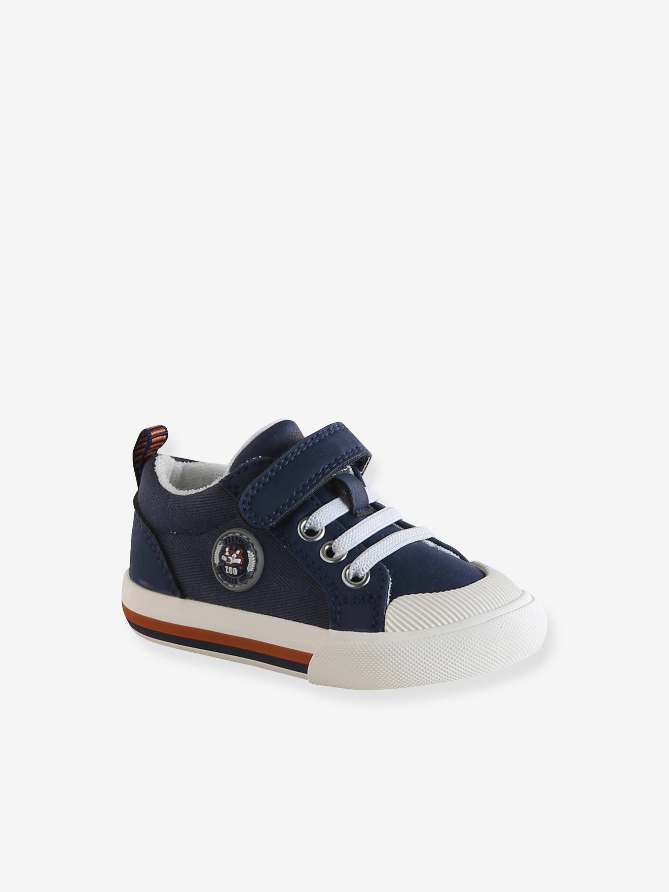 Baby Klett-Sneakers mit Schnürung marineblauw