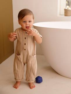 Baby-Salopette, jumpsuit-Gestreepte gebreide babyromper