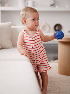 Baby-Salopette, jumpsuit-Combishort voor baby's van jersey met gebreid effect