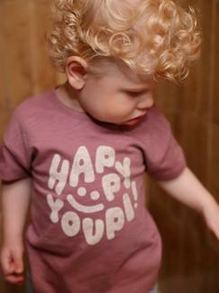 Baby-T-shirt, souspull-Babyshirt 'Happy Youpi' met korte mouwen en van biologisch katoen