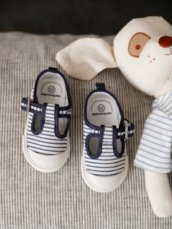 Schoenen-Baby schoenen 17-26-Loopt jongen 19-26-Canvas babyschoentjes met enkelbandje