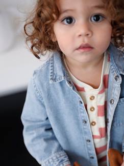 Baby-Overhemd, blouse-Personaliseerbaar denim blouse met drukknopen voor baby's