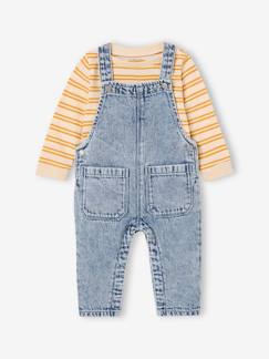 Baby-Babyset-Babyset gestreept T-shirt en jeans tuinbroek
