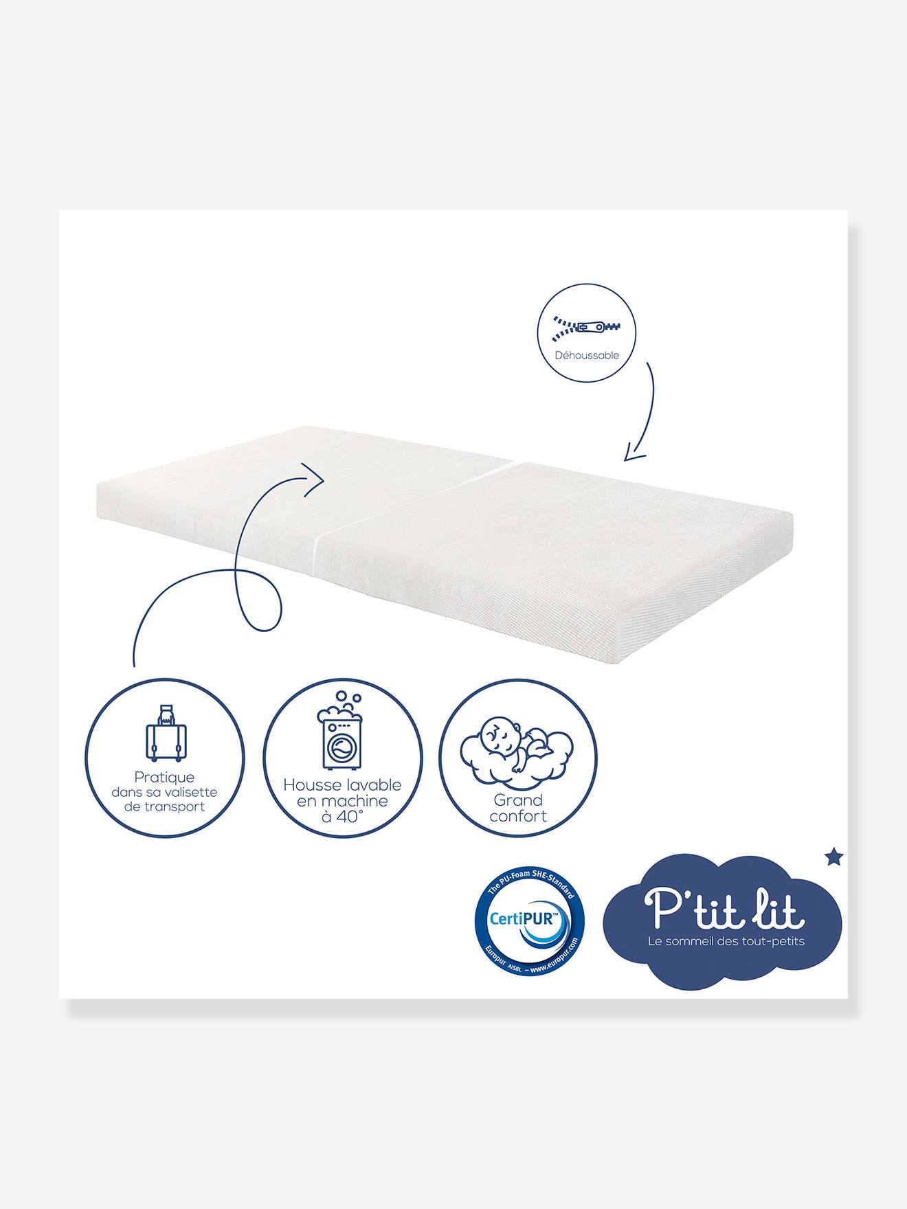 2-delig opvouwbaar nomadisch matras wit