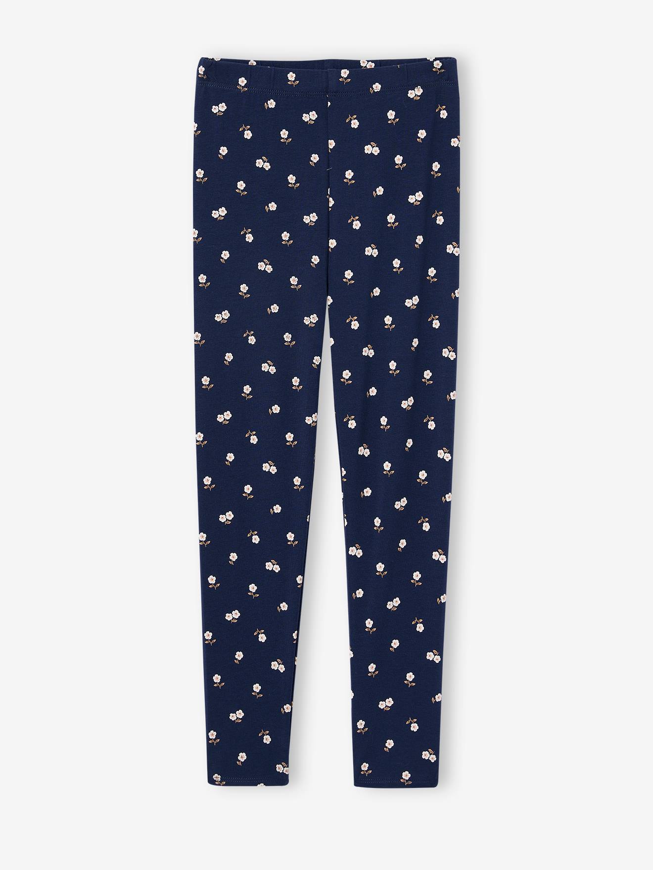 Bedrukte legging voor meisjes marineblauw
