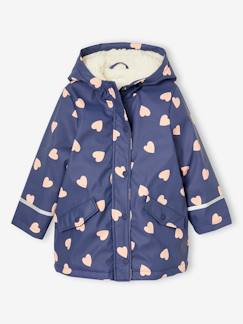 -Regenjas voor meisjes met capuchon en sherpa voering