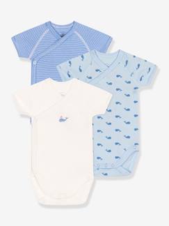 Baby-Body-Set van 3 kruislings gekruiste korte mouwen baby PETIT BATEAU