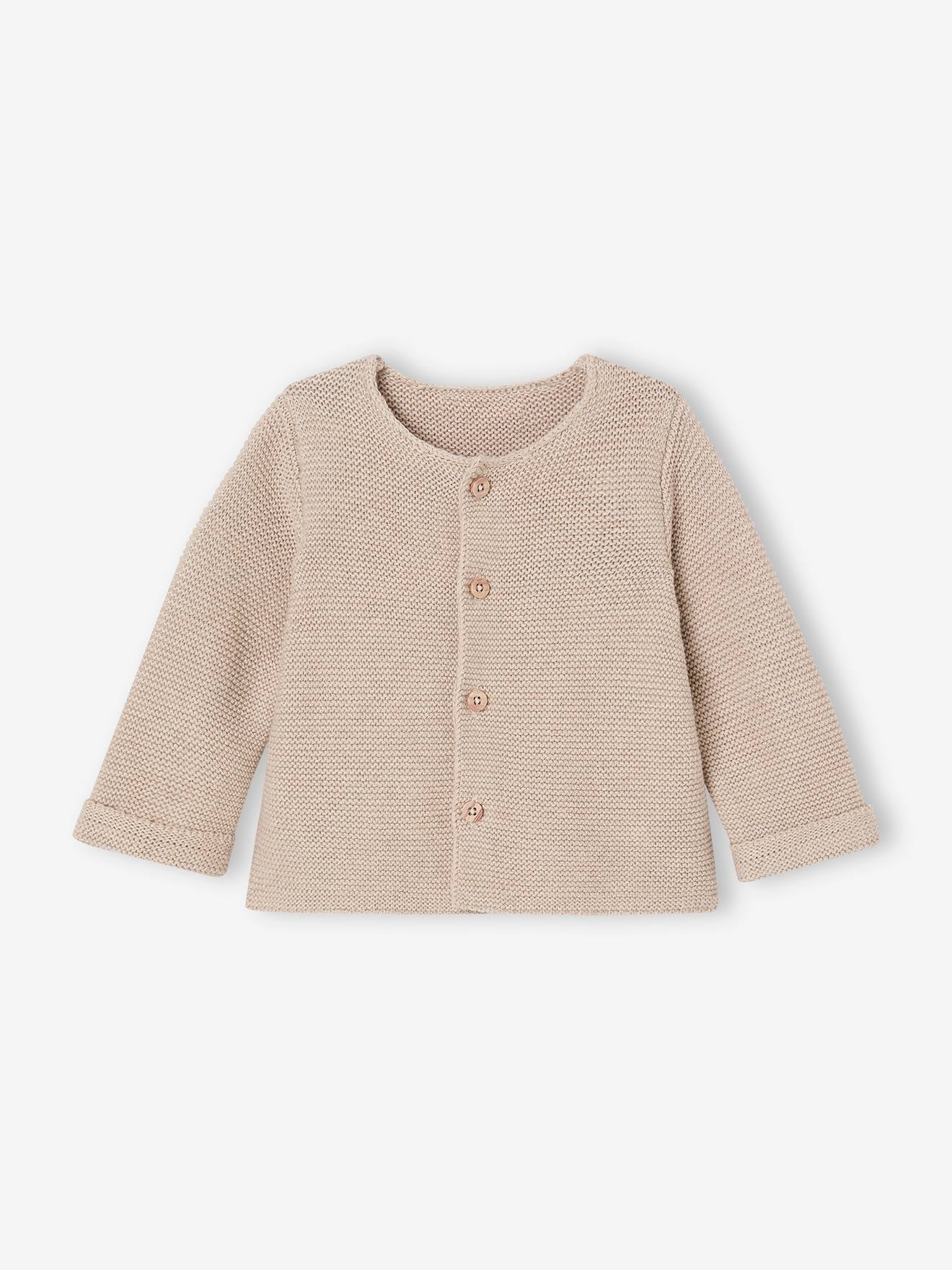 Basics vestje 100% katoen gemêleerd beige